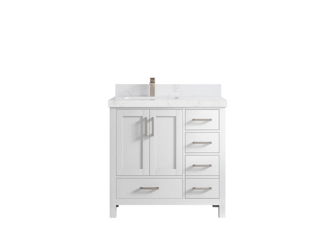 Malibu 36 in. W x 22 in. D Left Offset Sink Bathroom Vanity