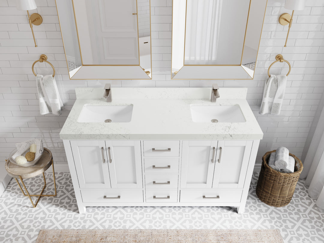 Malibu 60 in. W x 22 in. D Double Sink Bathroom Vanity
