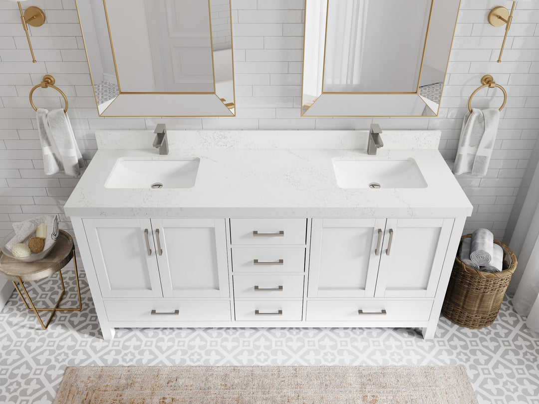 Malibu 72 in. W x 22 in. D Double Sink Bathroom Vanity