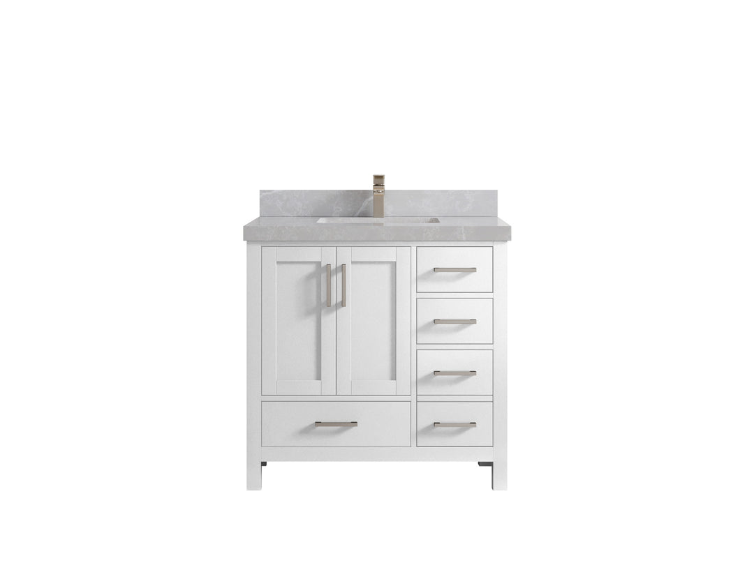 Malibu 36 in. W x 22 in. D Bathroom Vanity Center Sink