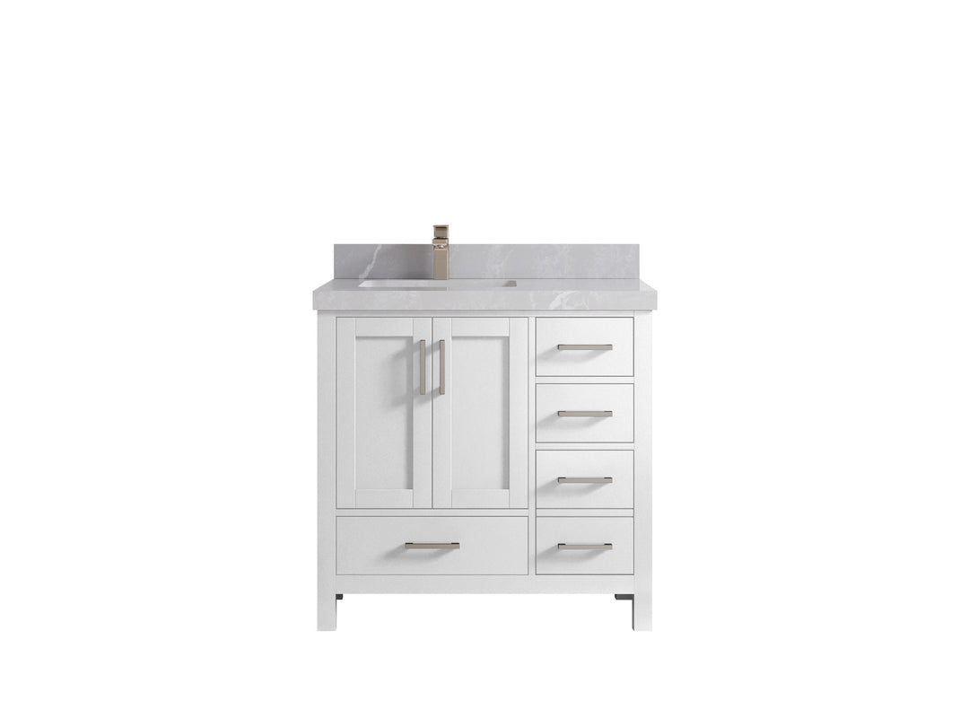 Malibu 36 in. W x 22 in. D Left Offset Sink Bathroom Vanity