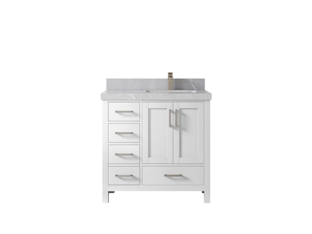 Malibu 36 in. W x 22 in. D Right Offset Sink Bathroom Vanity