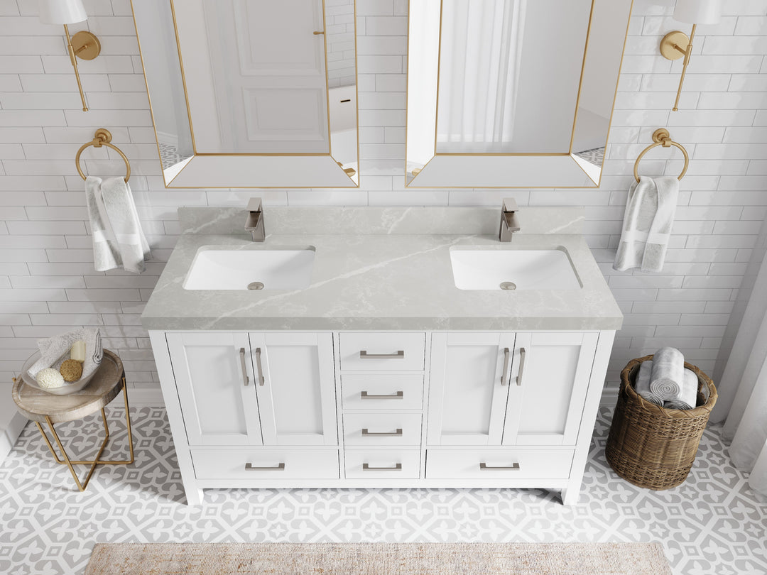 Malibu 60 in. W x 22 in. D Double Sink Bathroom Vanity