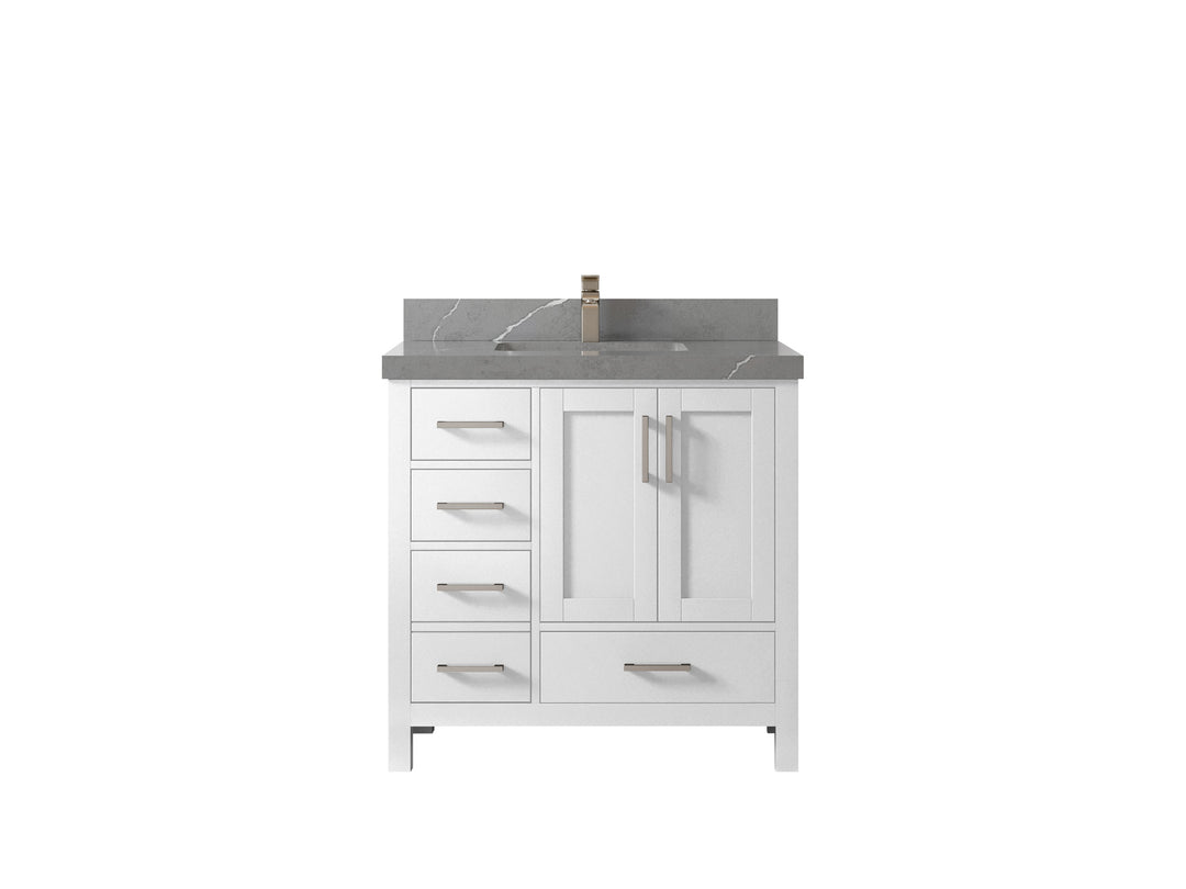 Malibu 36 in. W x 22 in. D Bathroom Vanity Center Sink 2