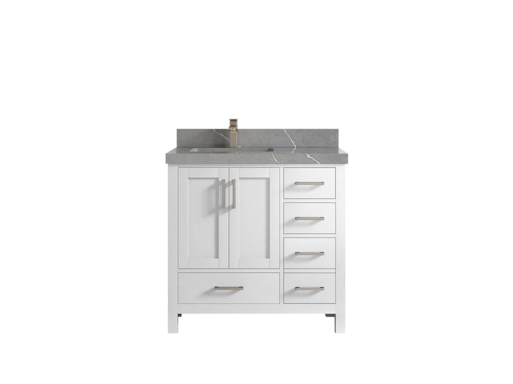Malibu 36 in. W x 22 in. D Left Offset Sink Bathroom Vanity - photo 33