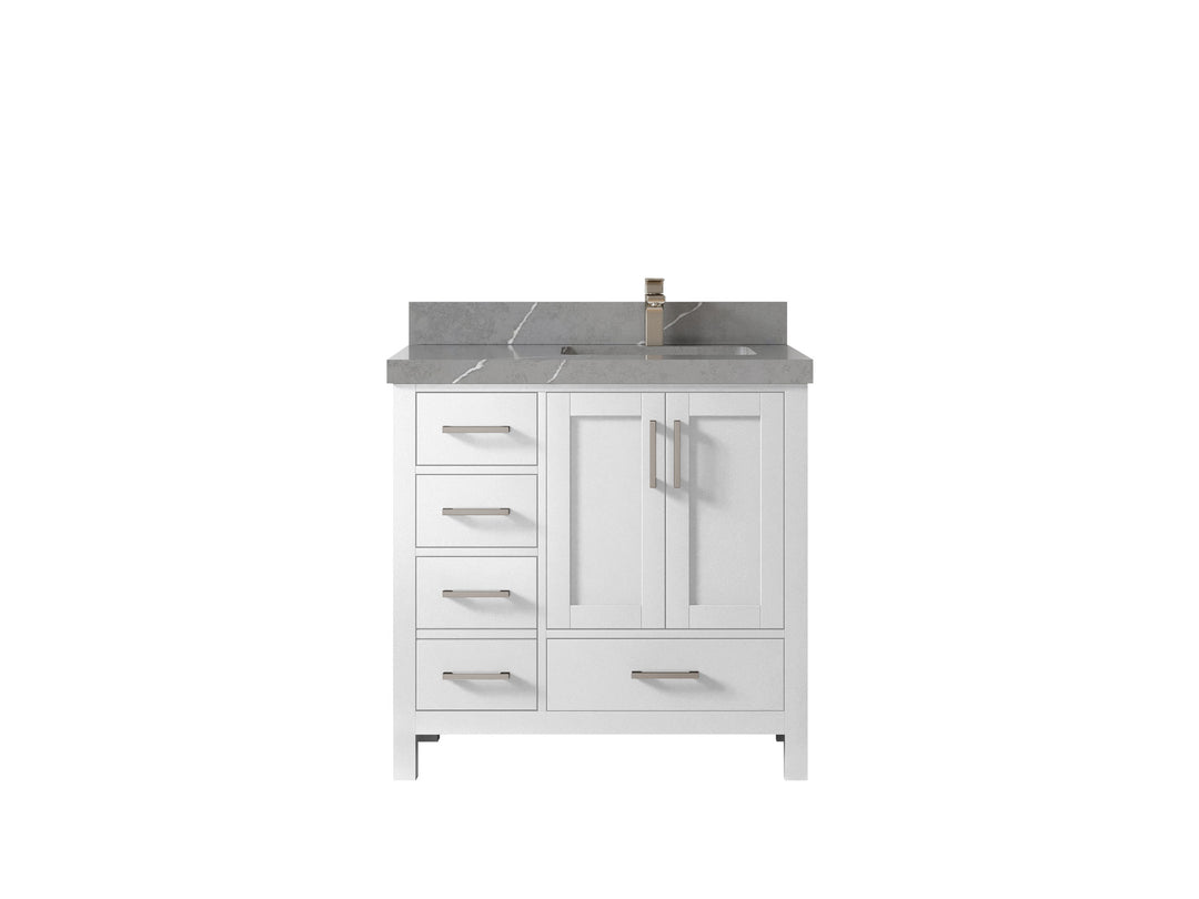 Malibu 36 in. W x 22 in. D Right Offset Sink Bathroom Vanity