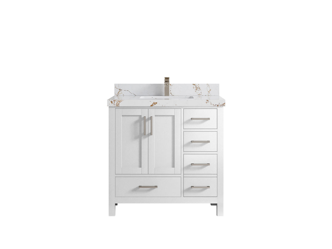 Malibu 36 in. W x 22 in. D Bathroom Vanity Center Sink