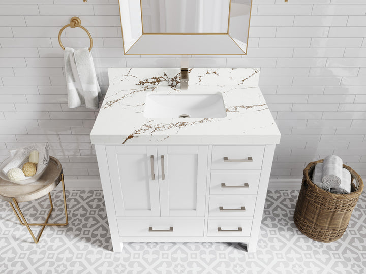 Malibu 36 in. W x 22 in. D Bathroom Vanity Center Sink - photo 36