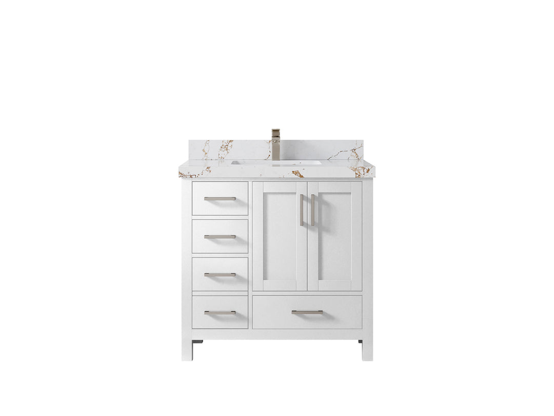 Malibu 36 in. W x 22 in. D Bathroom Vanity Center Sink 2