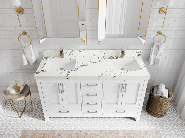 Malibu 60 in. W x 22 in. D Double Sink Bathroom Vanity - photo 36