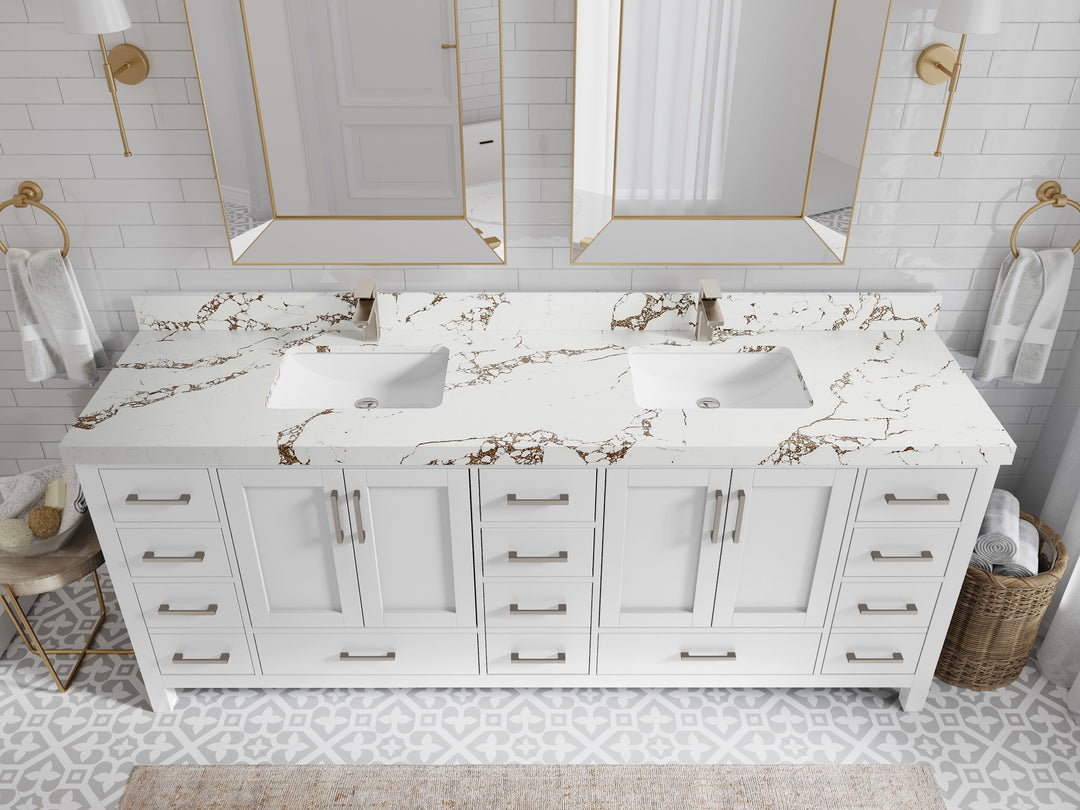Malibu 84 in. W x 22 in. D Double Sink Bathroom Vanity