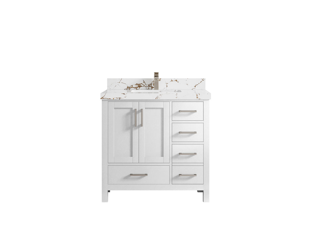Malibu 36 in. W x 22 in. D Bathroom Vanity Center Sink