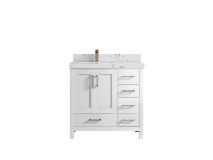 Malibu 36 in. W x 22 in. D Left Offset Sink Bathroom Vanity - photo 37