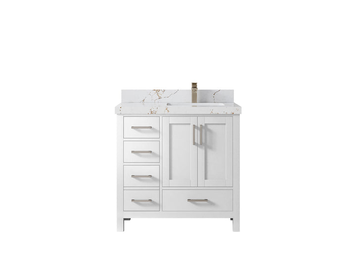 Malibu 36 in. W x 22 in. D Right Offset Sink Bathroom Vanity - photo 43