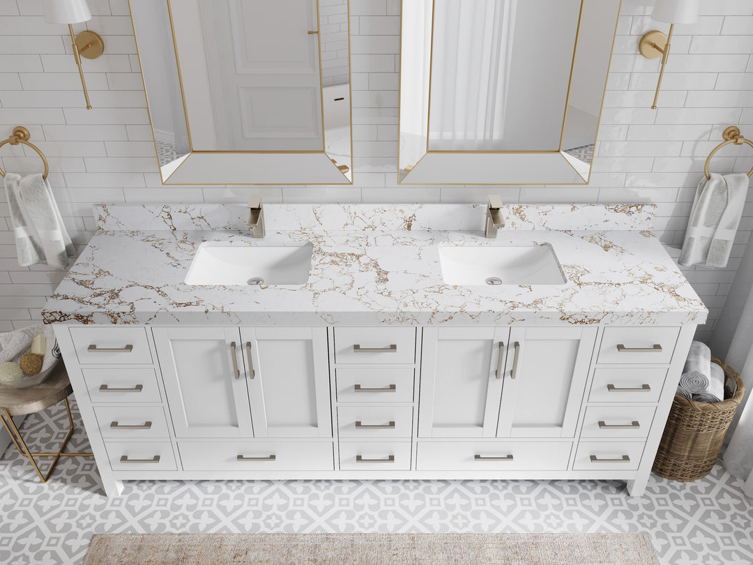 Malibu 84 in. W x 22 in. D Double Sink Bathroom Vanity