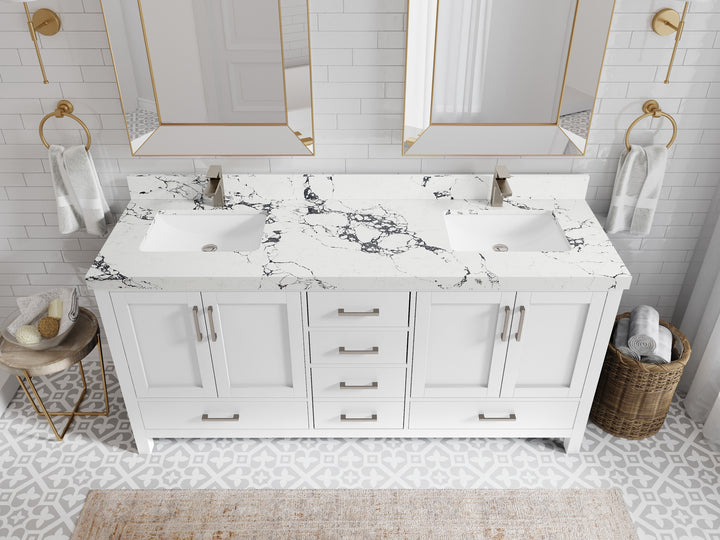 Malibu 72 in. W x 22 in. D Double Sink Bathroom Vanity - photo 40