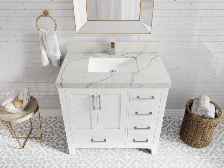 Malibu 36 in. W x 22 in. D Bathroom Vanity Center Sink - photo 42