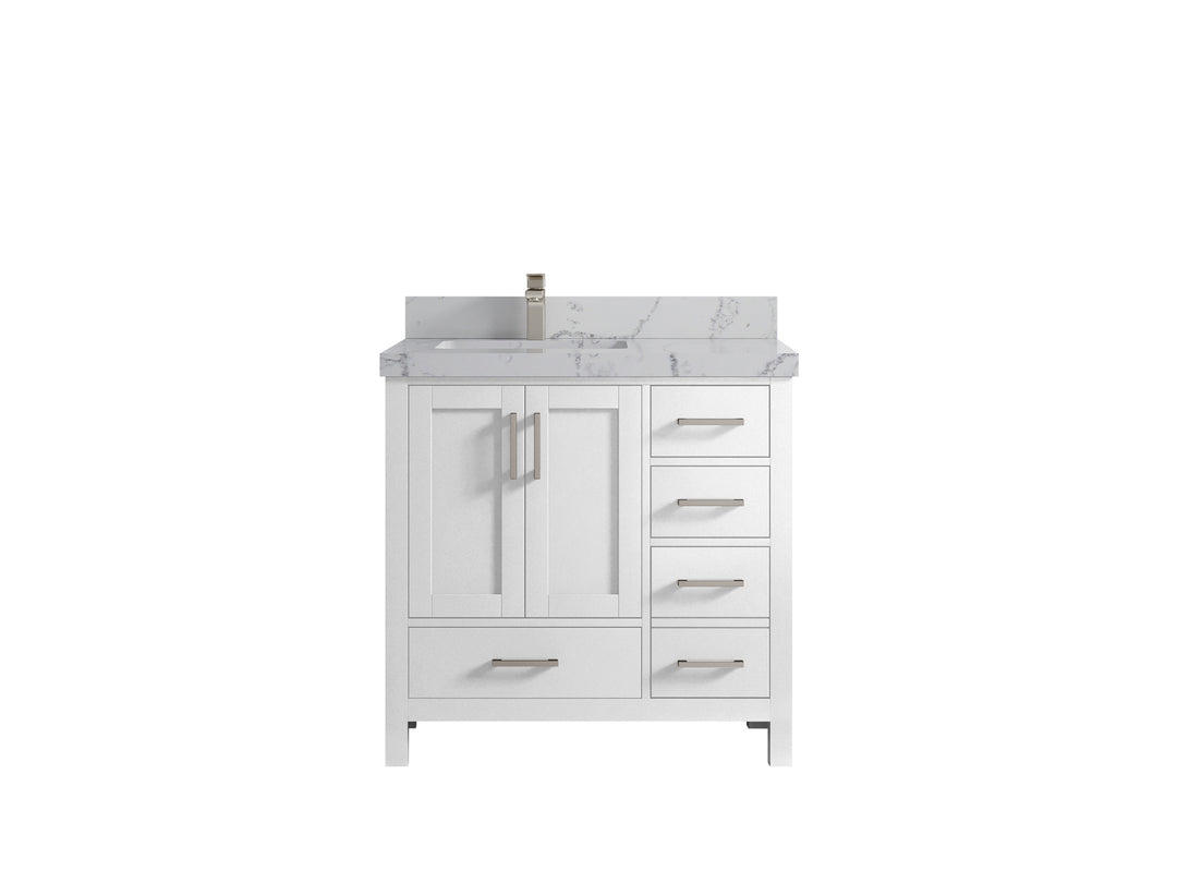 Malibu 36 in. W x 22 in. D Left Offset Sink Bathroom Vanity