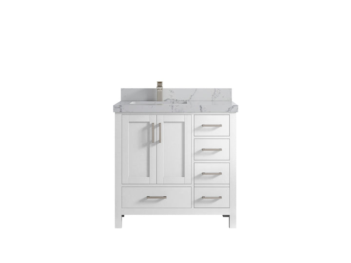 Malibu 36 in. W x 22 in. D Left Offset Sink Bathroom Vanity - photo 41