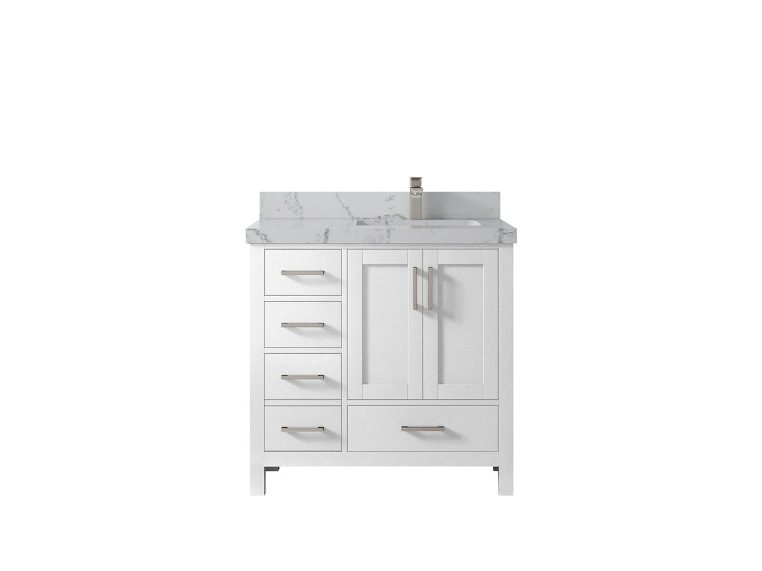 Malibu 36 in. W x 22 in. D Right Offset Sink Bathroom Vanity