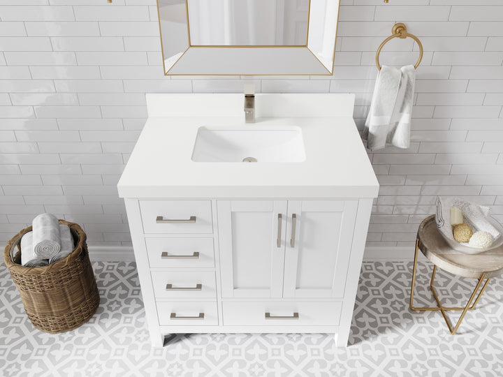 Malibu 36 in. W x 22 in. D Bathroom Vanity Center Sink 2 - photo 42