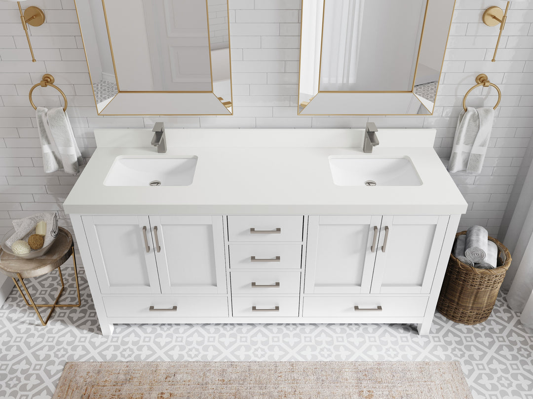 Malibu 72 in. W x 22 in. D Double Sink Bathroom Vanity