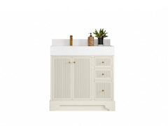 Manhattan 36 in. W x 22 in. D Left Offset Sink Bathroom Vanity - photo 1