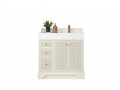 Manhattan 36 in. W x 22 in. D Right Offset Sink Bathroom Vanity - photo 1