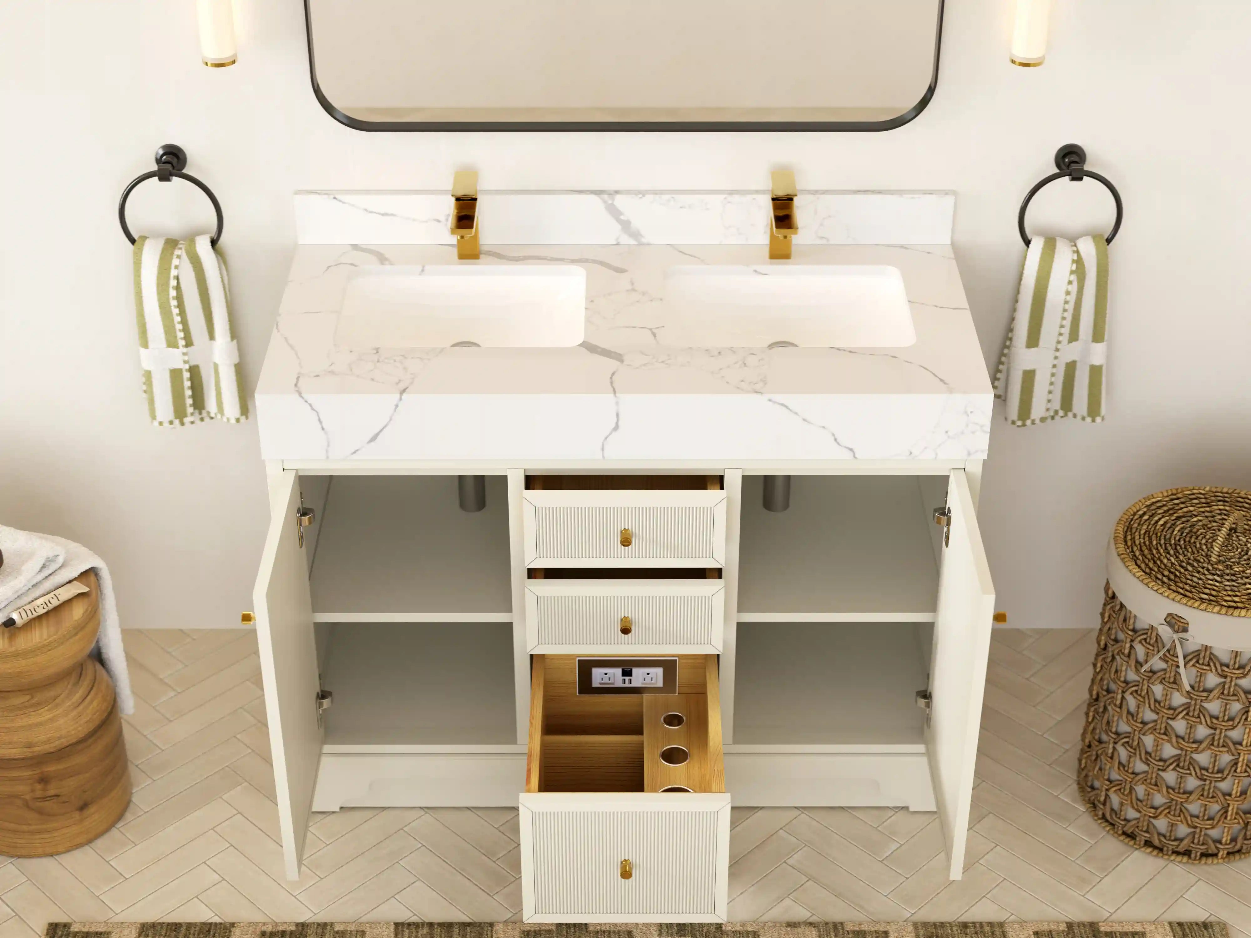 Manhattan 48 in. W x 22 in. D Double Sink Bathroom Vanity