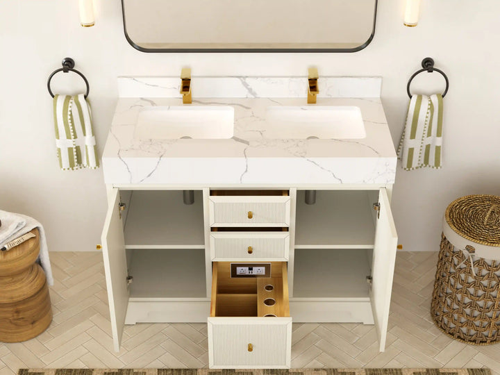 Manhattan 48 in. W x 22 in. D Double Sink Bathroom Vanity - photo 6