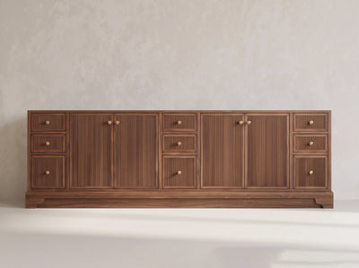 Manhattan Teak Wood 96 in W x 22 in D Free Standing Double Sink Bathroom Vanity