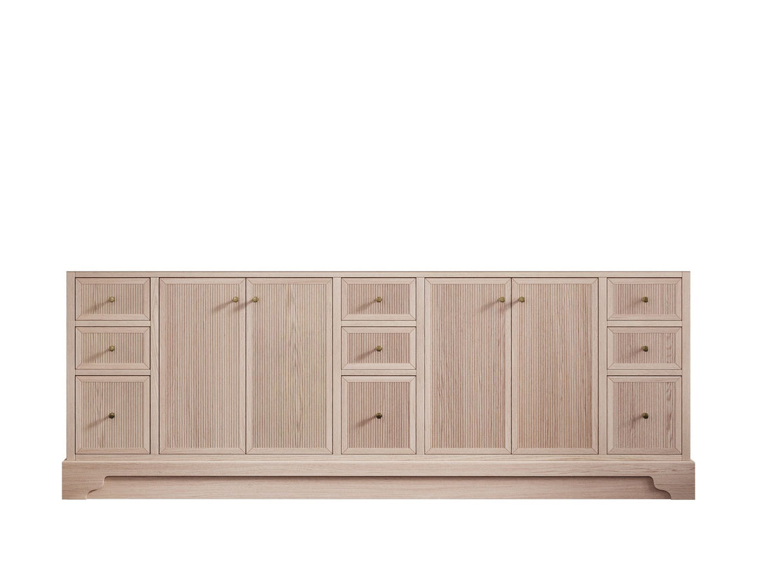 Manhattan White Oak 84 in. W x 22 in. D Double Sink Bathroom Vanity - Cabinet Only