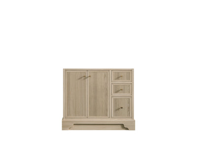 Manhattan Oak 36 in. W x 22 in. D Left Offset Sink Bathroom Vanity in Nordic White - Cabinet Only