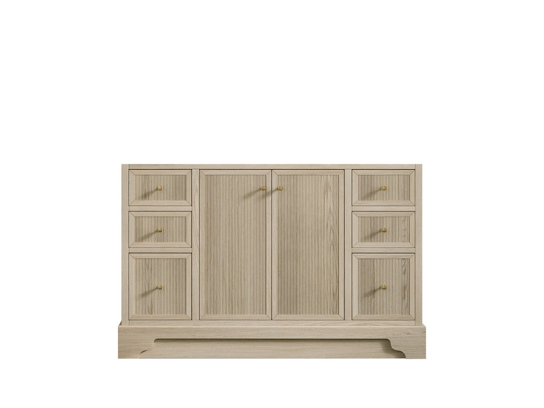 Manhattan Oak 48 in. W x 22 in. D Single Sink Bathroom Vanity in Nordic White - Cabinet Only