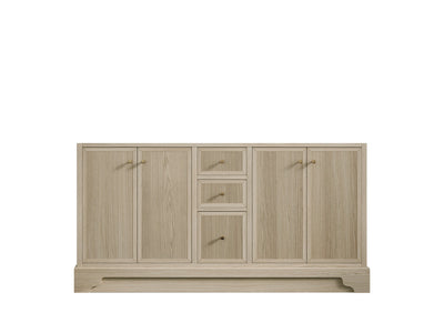 Manhattan Oak 60 in. W x 22 in. D Double Sink Bathroom Vanity in Nordic White - Cabinet Only