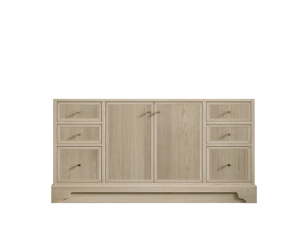 Manhattan Oak 60 in. W x 22 in. D Single Sink Bathroom Vanity in Nordic White - Cabinet Only