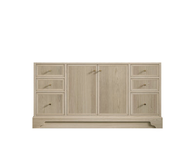 Manhattan Oak 60 in. W x 22 in. D Single Sink Bathroom Vanity in Nordic White - Cabinet Only
