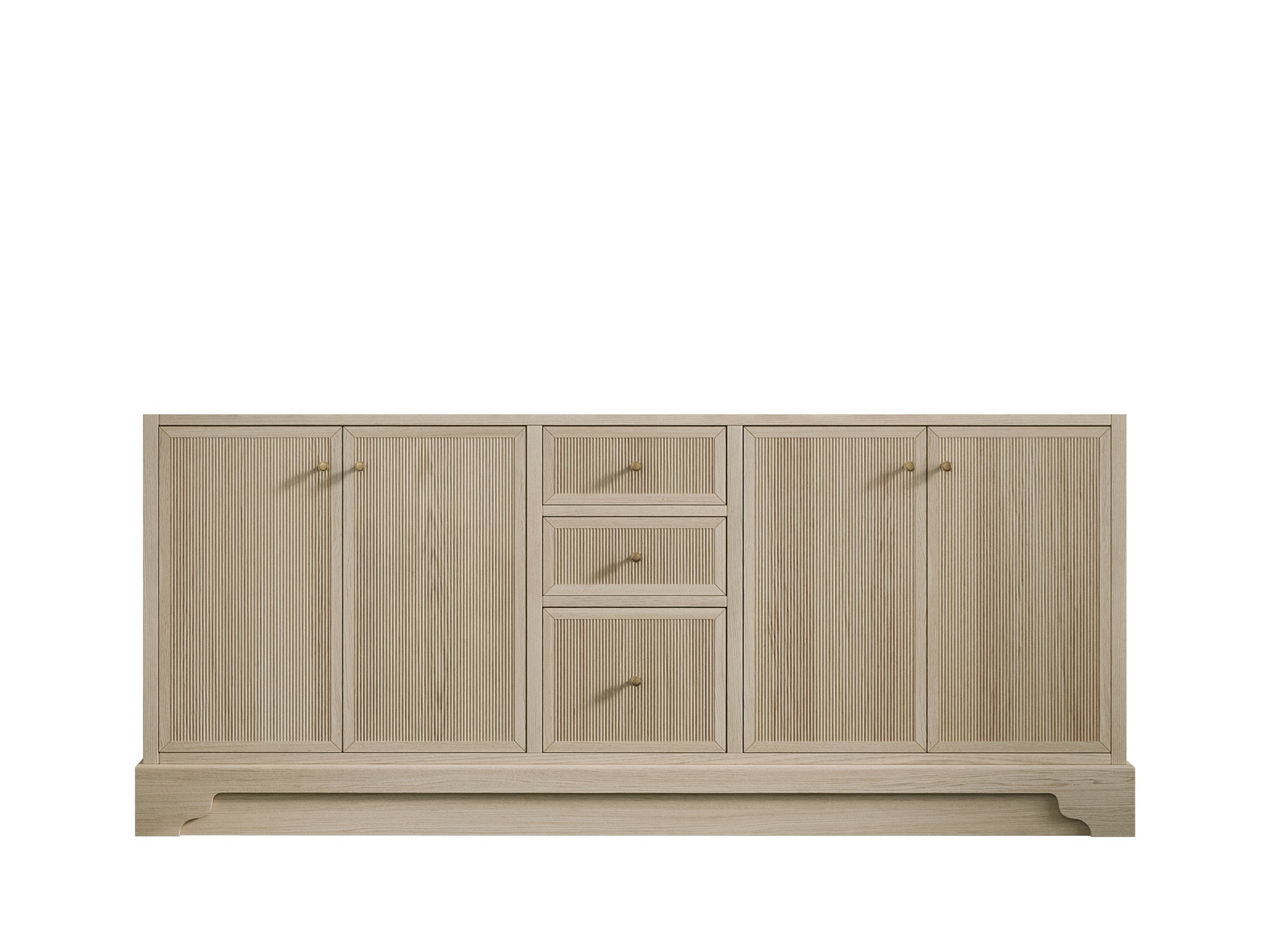 Manhattan Oak 72 in. W x 22 in. D Double Sink Bathroom Vanity in Nordic White - Cabinet Only