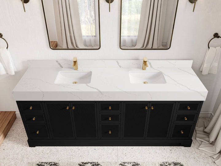 Manhattan 84 in. W x 22 in. D Double Sink Bathroom Vanity - photo 8