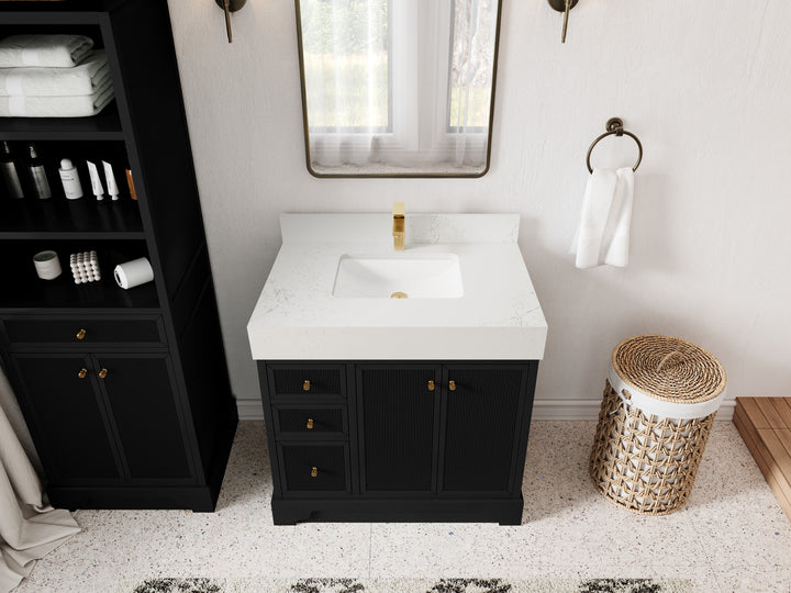 Manhattan 36 in. W x 22 in. D Center Sink Bathroom Vanity - photo 7