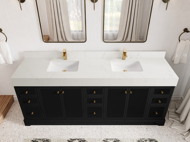 Manhattan 84 in. W x 22 in. D Double Sink Bathroom Vanity - photo 10