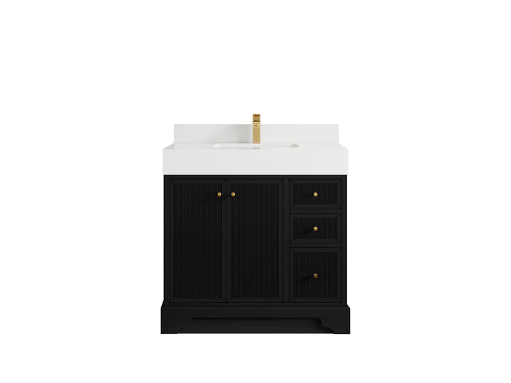 Manhattan 36 in. W x 22 in. D Center Sink Bathroom Vanity - photo 12