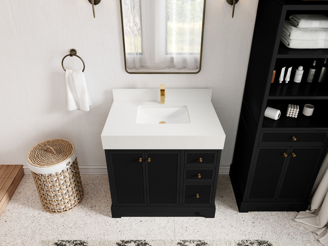 Manhattan 36 in. W x 22 in. D Center Sink Bathroom Vanity