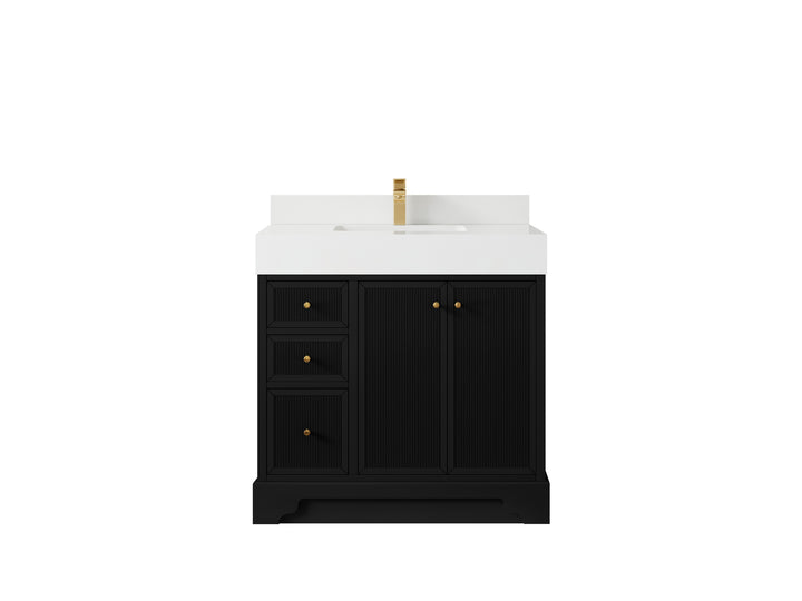 Manhattan 36 in. W x 22 in. D Center Sink Bathroom Vanity - photo 12