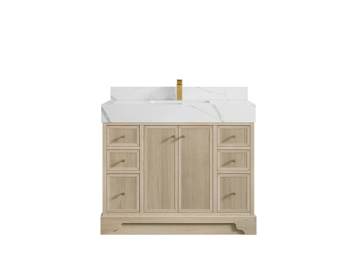 Manhattan White Oak 42 in. W x 22 in. D Single Sink Bathroom Vanity - photo 6