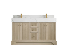 Manhattan White Oak 60 in. W x 22 in. D Double Sink Bathroom Vanity - photo 6