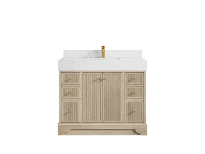 Manhattan White Oak 42 in. W x 22 in. D Single Sink Bathroom Vanity - photo 7