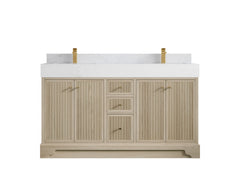 Manhattan White Oak 60 in. W x 22 in. D Double Sink Bathroom Vanity - photo 7