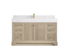 Manhattan White Oak 60 in. W x 22 in. D Single Sink Bathroom Vanity - photo 5