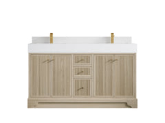 Manhattan White Oak 60 in. W x 22 in. D Double Sink Bathroom Vanity - photo 8
